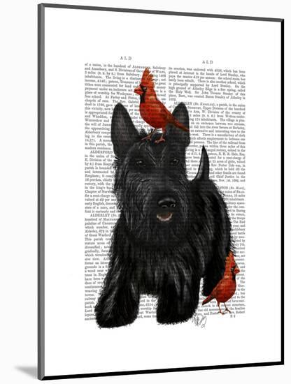 Scottish Terrier and Birds-Fab Funky-Mounted Art Print