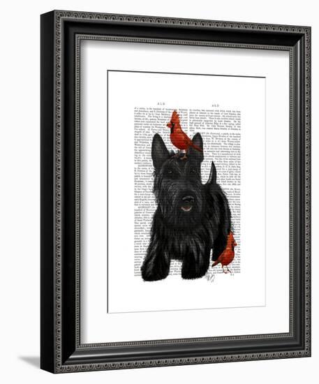 Scottish Terrier and Birds-Fab Funky-Framed Art Print