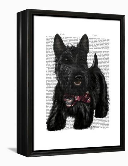 Scottish Terrier and Bow-Fab Funky-Framed Stretched Canvas