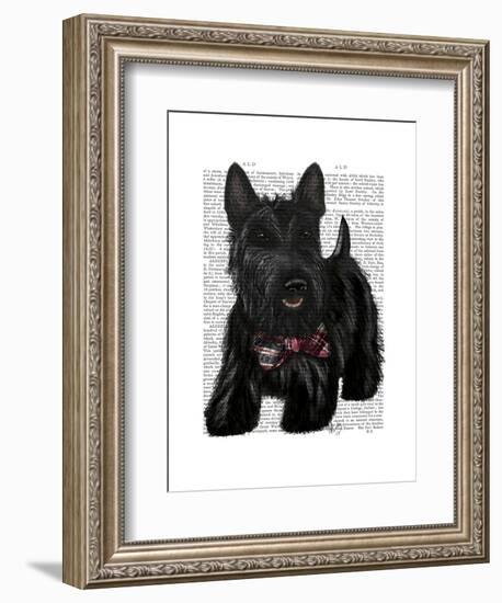 Scottish Terrier and Bow-Fab Funky-Framed Art Print