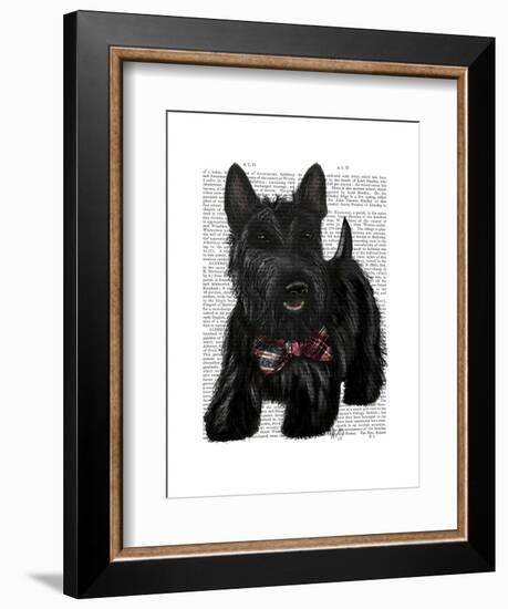 Scottish Terrier and Bow-Fab Funky-Framed Art Print