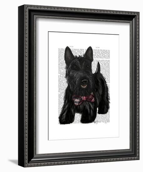 Scottish Terrier and Bow-Fab Funky-Framed Art Print