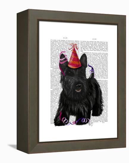Scottish Terrier and Party Hat-Fab Funky-Framed Stretched Canvas