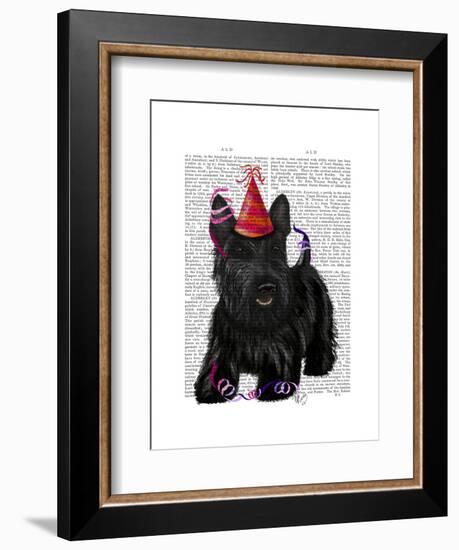 Scottish Terrier and Party Hat-Fab Funky-Framed Art Print