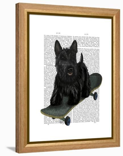 Scottish Terrier and Skateboard-Fab Funky-Framed Stretched Canvas