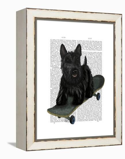 Scottish Terrier and Skateboard-Fab Funky-Framed Stretched Canvas