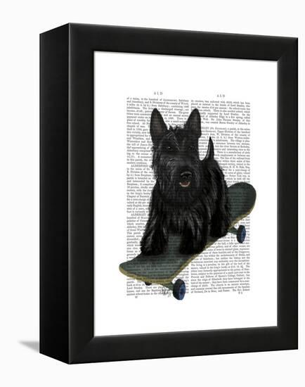 Scottish Terrier and Skateboard-Fab Funky-Framed Stretched Canvas