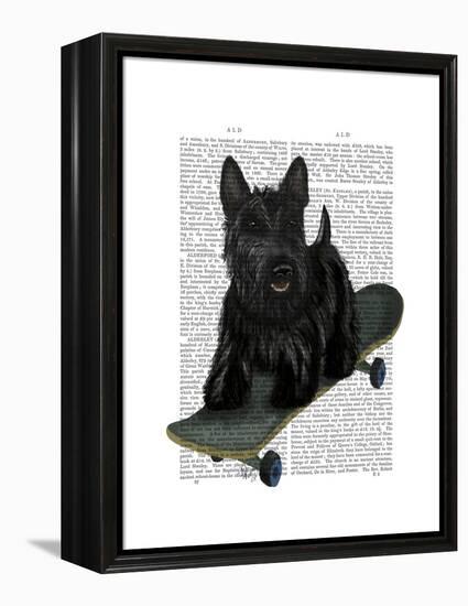 Scottish Terrier and Skateboard-Fab Funky-Framed Stretched Canvas