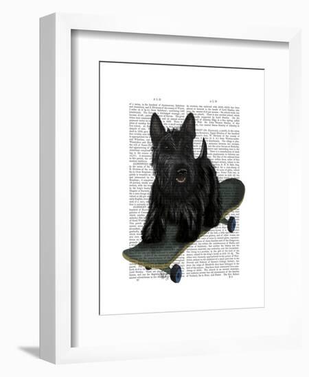 Scottish Terrier and Skateboard-Fab Funky-Framed Art Print