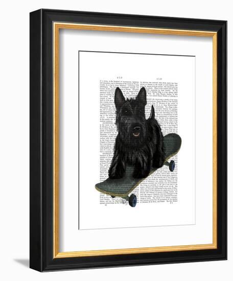 Scottish Terrier and Skateboard-Fab Funky-Framed Art Print