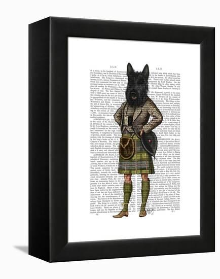 Scottish Terrier in Kilt-Fab Funky-Framed Stretched Canvas