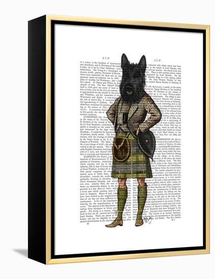 Scottish Terrier in Kilt-Fab Funky-Framed Stretched Canvas