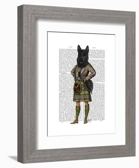 Scottish Terrier in Kilt-Fab Funky-Framed Art Print