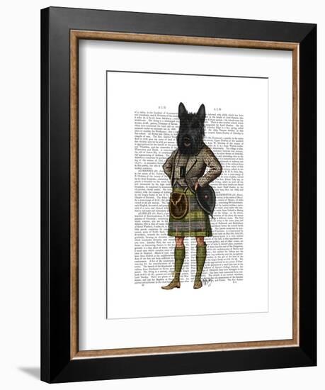 Scottish Terrier in Kilt-Fab Funky-Framed Art Print