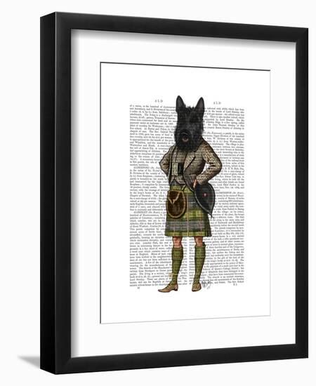 Scottish Terrier in Kilt-Fab Funky-Framed Art Print