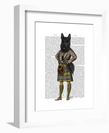 Scottish Terrier in Kilt-Fab Funky-Framed Art Print