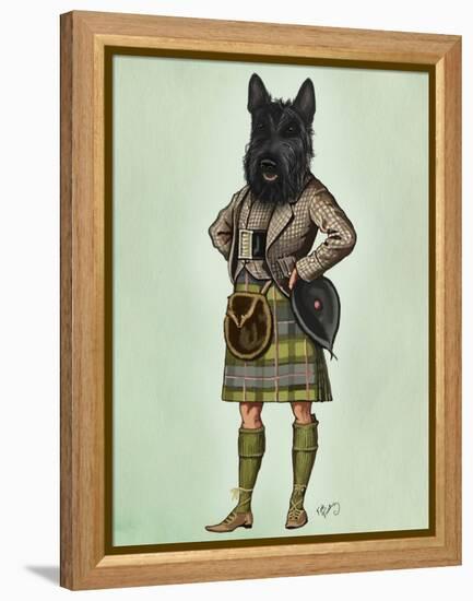 Scottish Terrier in Kilt-Fab Funky-Framed Stretched Canvas