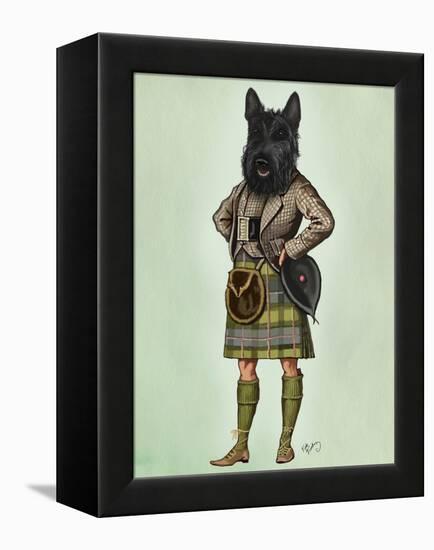 Scottish Terrier in Kilt-Fab Funky-Framed Stretched Canvas