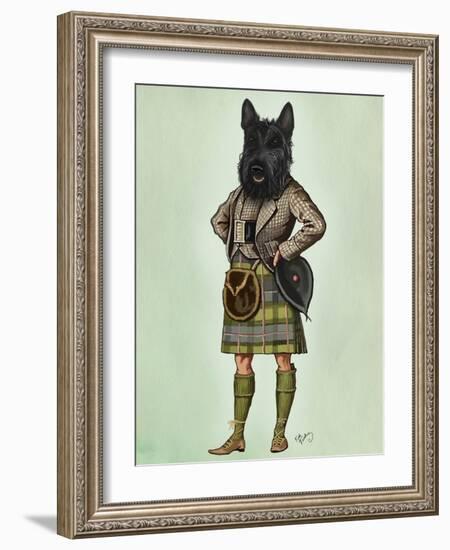 Scottish Terrier in Kilt-Fab Funky-Framed Art Print