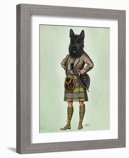 Scottish Terrier in Kilt-Fab Funky-Framed Art Print