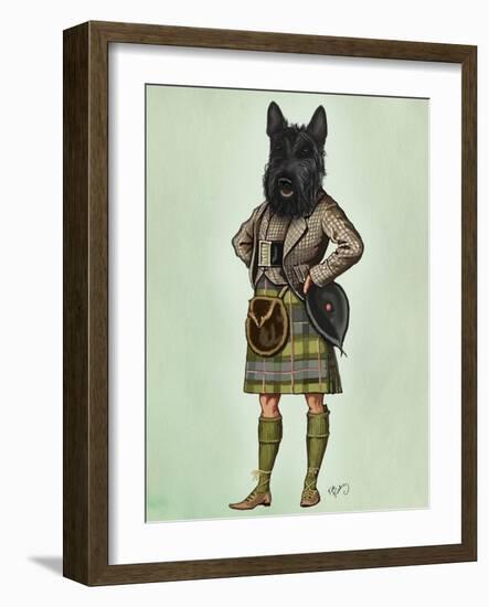 Scottish Terrier in Kilt-Fab Funky-Framed Art Print