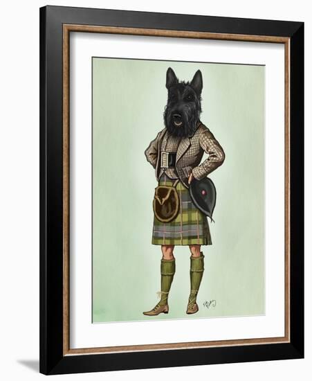 Scottish Terrier in Kilt-Fab Funky-Framed Art Print