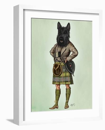 Scottish Terrier in Kilt-Fab Funky-Framed Art Print