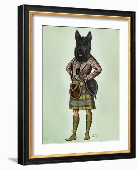 Scottish Terrier in Kilt-Fab Funky-Framed Art Print