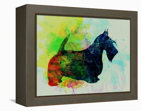 Scottish Terrier Watercolor-NaxArt-Framed Stretched Canvas