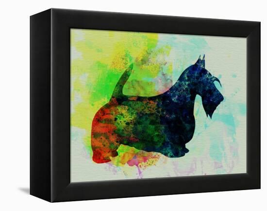 Scottish Terrier Watercolor-NaxArt-Framed Stretched Canvas