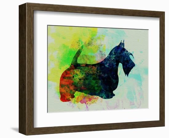 Scottish Terrier Watercolor-NaxArt-Framed Art Print