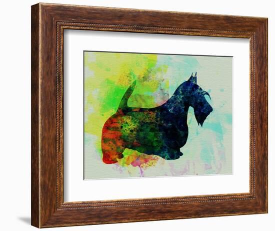 Scottish Terrier Watercolor-NaxArt-Framed Art Print