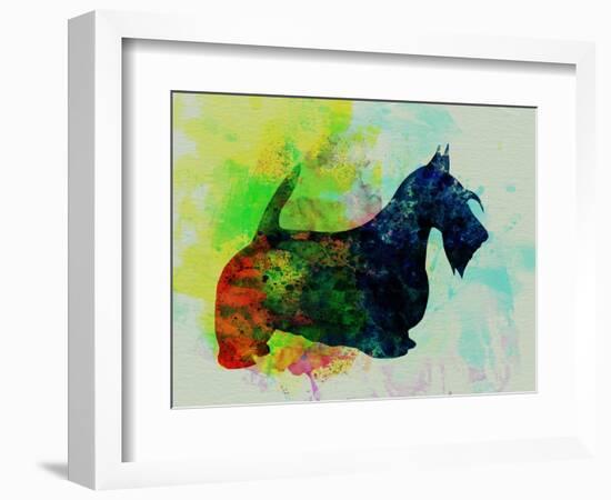 Scottish Terrier Watercolor-NaxArt-Framed Art Print