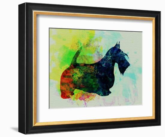 Scottish Terrier Watercolor-NaxArt-Framed Art Print