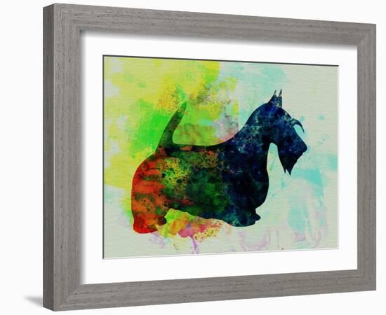 Scottish Terrier Watercolor-NaxArt-Framed Art Print