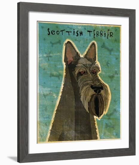 Scottish Terrier-John W^ Golden-Framed Art Print