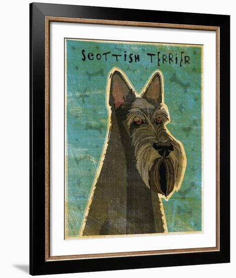 Scottish Terrier-John W^ Golden-Framed Art Print