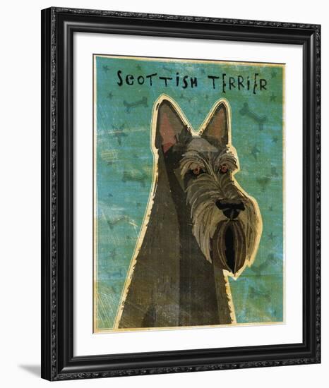 Scottish Terrier-John W^ Golden-Framed Art Print