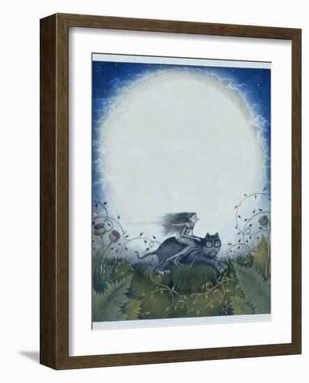 Scottish Witch on a Black Cat-Wayne Anderson-Framed Giclee Print