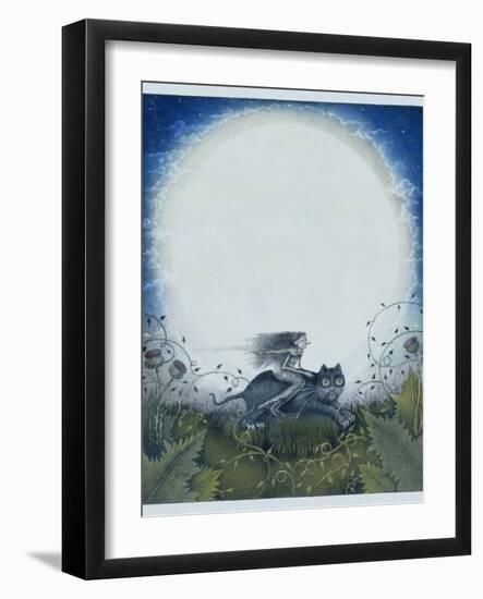 Scottish Witch on a Black Cat-Wayne Anderson-Framed Giclee Print