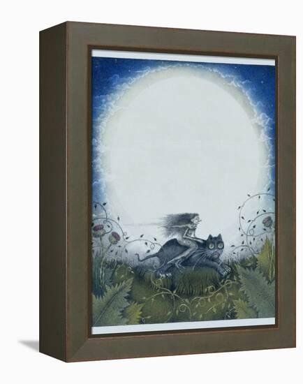 Scottish Witch on a Black Cat-Wayne Anderson-Framed Premier Image Canvas