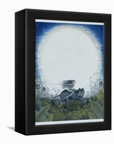 Scottish Witch on a Black Cat-Wayne Anderson-Framed Premier Image Canvas