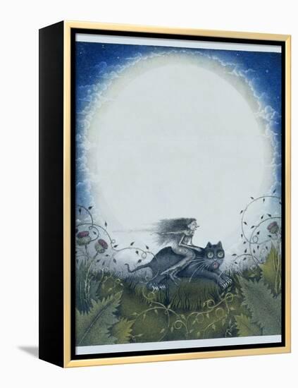 Scottish Witch on a Black Cat-Wayne Anderson-Framed Premier Image Canvas