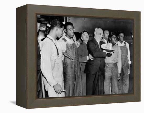 'Scottsboro Boys' and Radical Lawyer Samuel Leibowitz Cheer at Penn Station-null-Framed Stretched Canvas