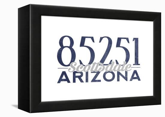Scottsdale, Arizona - 85251 Zip Code (Blue)-Lantern Press-Framed Stretched Canvas
