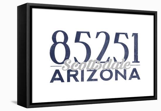 Scottsdale, Arizona - 85251 Zip Code (Blue)-Lantern Press-Framed Stretched Canvas