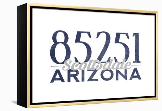 Scottsdale, Arizona - 85251 Zip Code (Blue)-Lantern Press-Framed Stretched Canvas