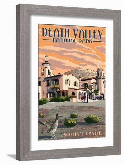 Scotty's Castle - Death Valley National Park-Lantern Press-Framed Art Print