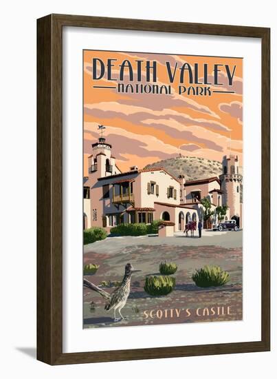 Scotty's Castle - Death Valley National Park-Lantern Press-Framed Art Print