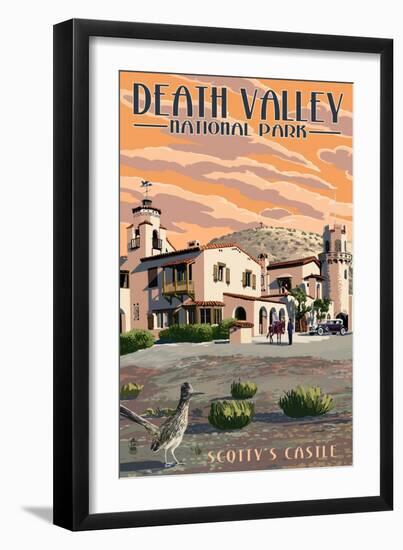 Scotty's Castle - Death Valley National Park-Lantern Press-Framed Art Print